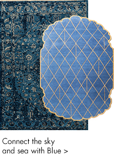 Blue ans sky color handmade rugs-m