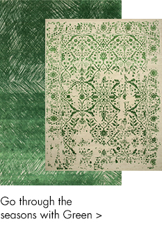 Green color handmade rugs-m